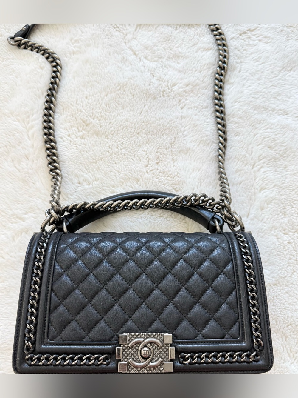 Unbranded women black leather shoulder bag